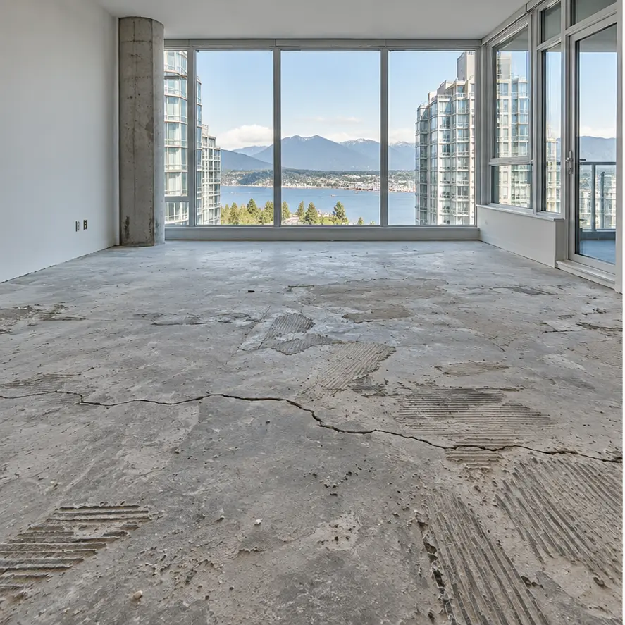 Illustrative floor leveling before repair