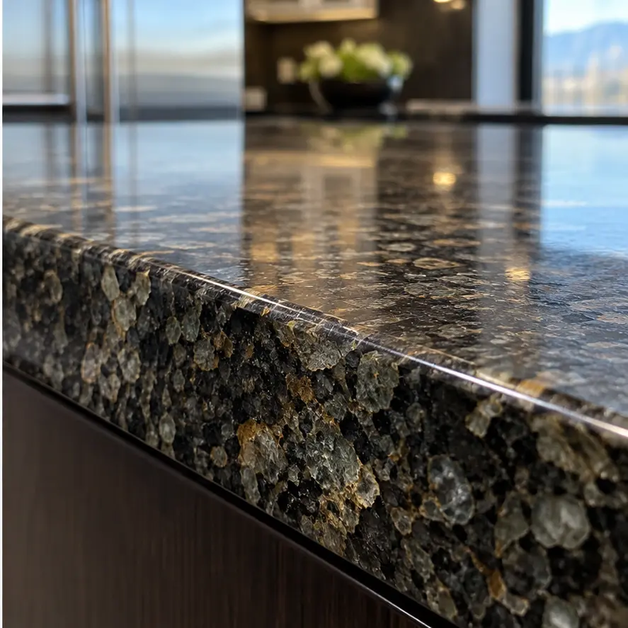 Granite counter edge chip after repair